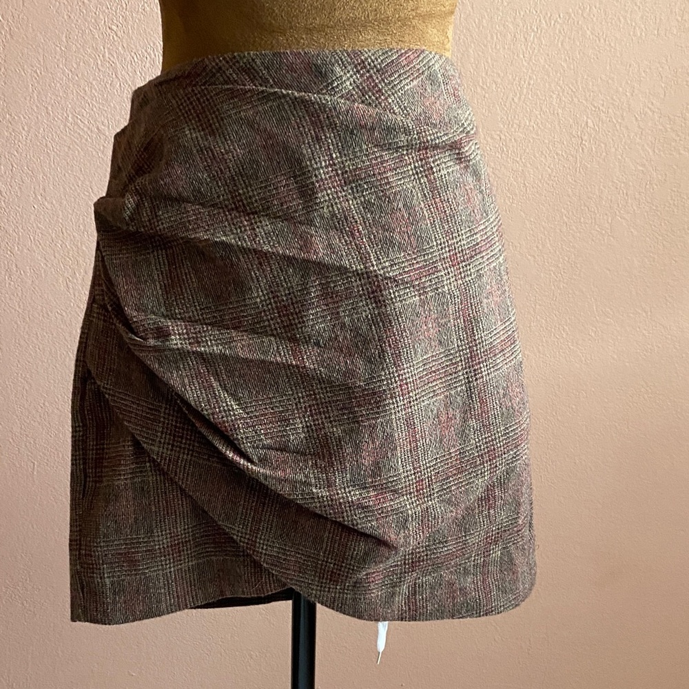 MANGO Plaid Mini Skirt in Brown - Picture 2 of 11